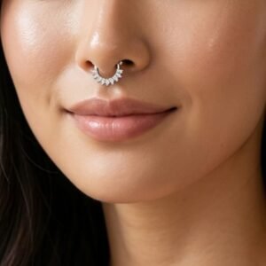 Sunburst Cubic Zirconia Septum Nose Ring