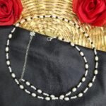 Handcrafted White & Black Bead Waist Chain