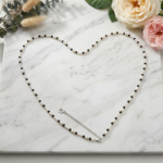 Handcrafted White & Black Bead Waist Chain