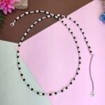 Handcrafted White & Black Bead Waist Chain