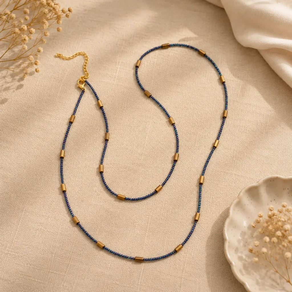 Boho Style Midnight Blue Beaded Waist Chain