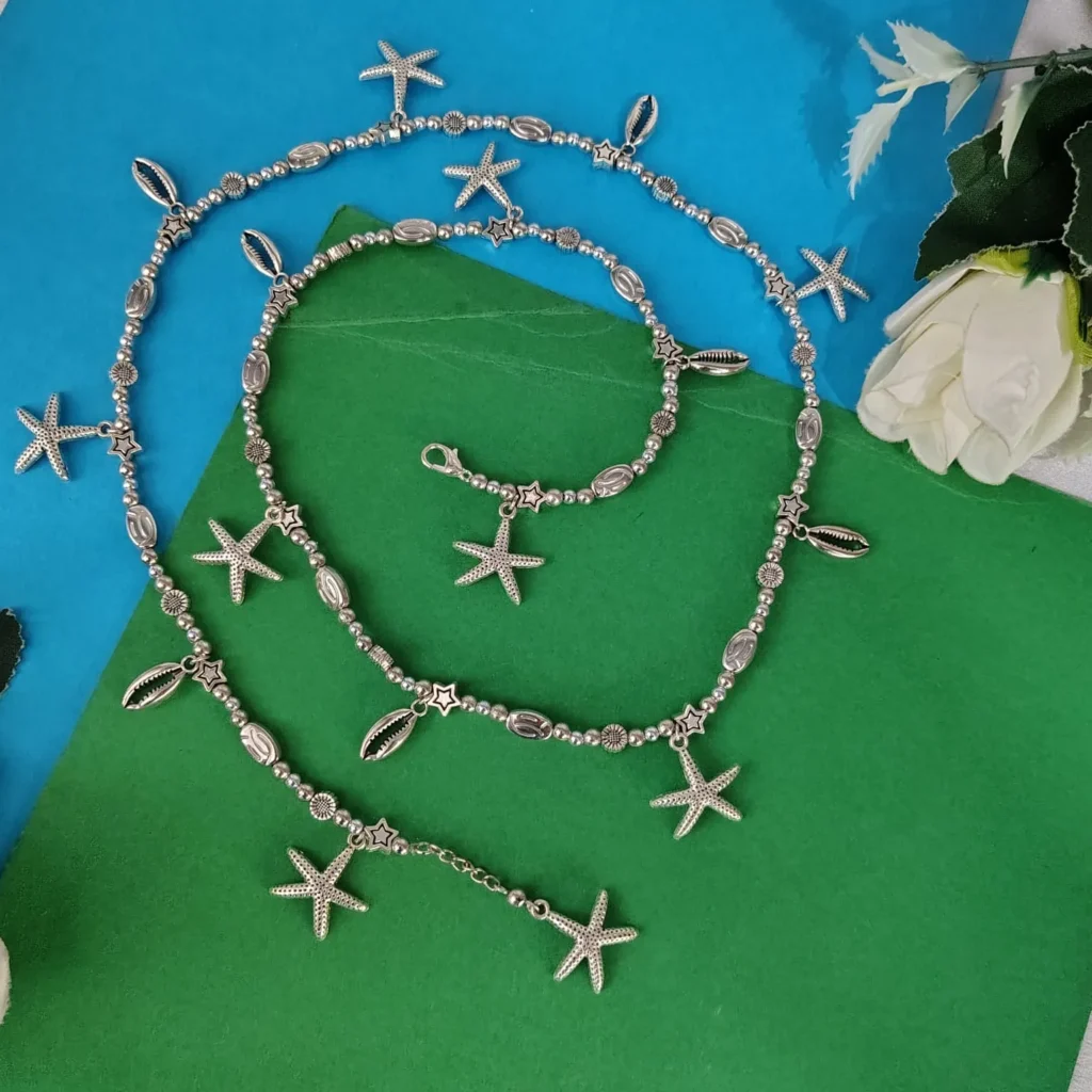 Silver Beach Style Beaded Waist Chain