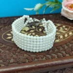 White Beaded Multi-Layer Bracelet for Women