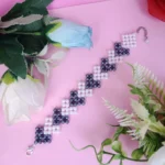 Geometric Heart Pattern Beaded Bracelet – view 6