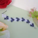 Geometric Heart Pattern Beaded Bracelet – view 4