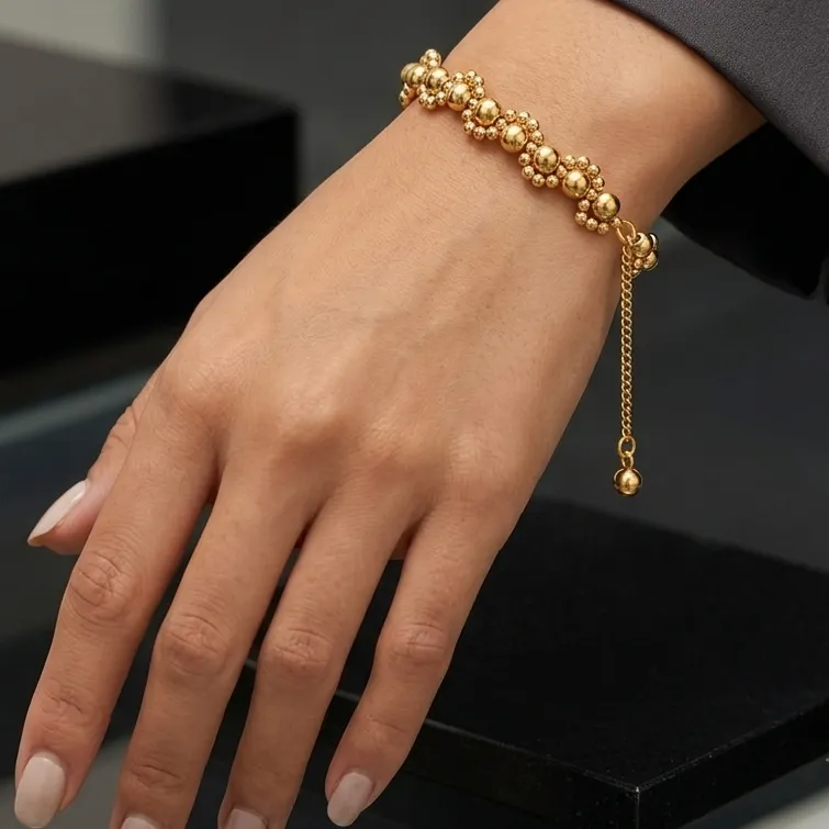 Timeless Dual-Tone Beaded Bracelet For Women