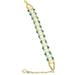 Statement Double Layer Pearl Bracelet With Beads