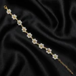 Floral Pattern Golden Beaded Bracelet