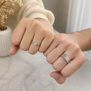 Elegant His & Her AD Couple Ring Set