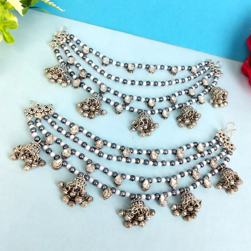 Handcrafted Multi Layer Beads Ear Chain