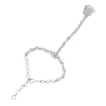 Silver-Tone Floral American Diamond Hand Jewelry