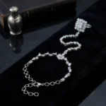 Silver-Tone Floral American Diamond Hand Jewelry