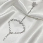 Silver-Tone Floral American Diamond Hand Jewelry
