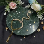Designer Floral Cubic Zirconia Hath Chain