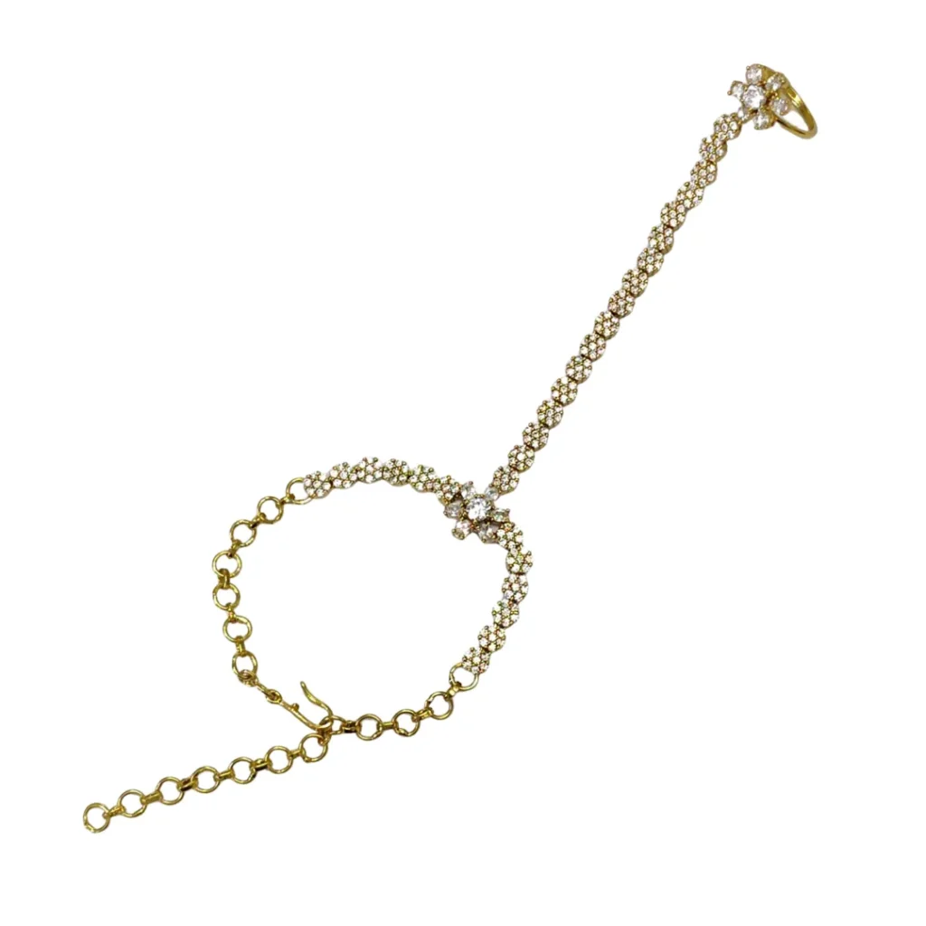 Traditional Floral Cubic Zirconia Hath Phool