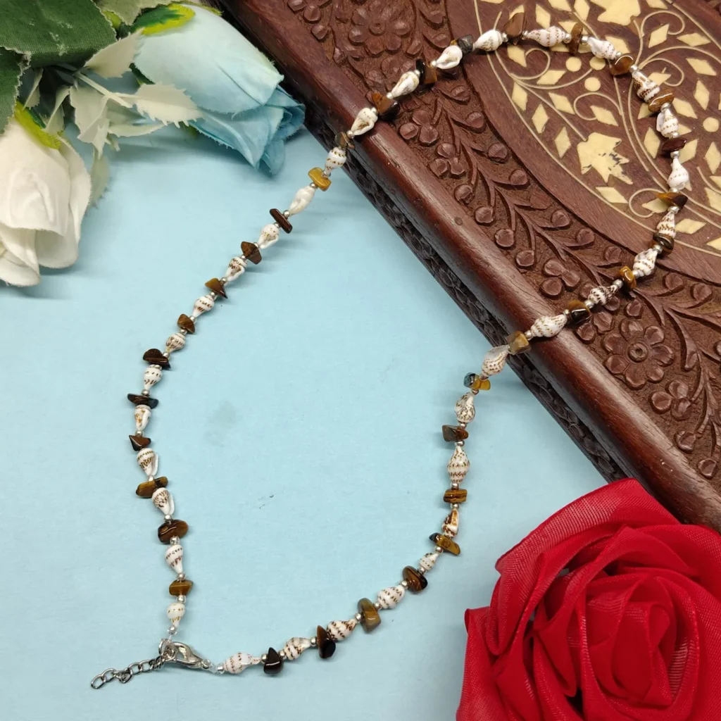 Natural Shell & Beaded Statement Necklace