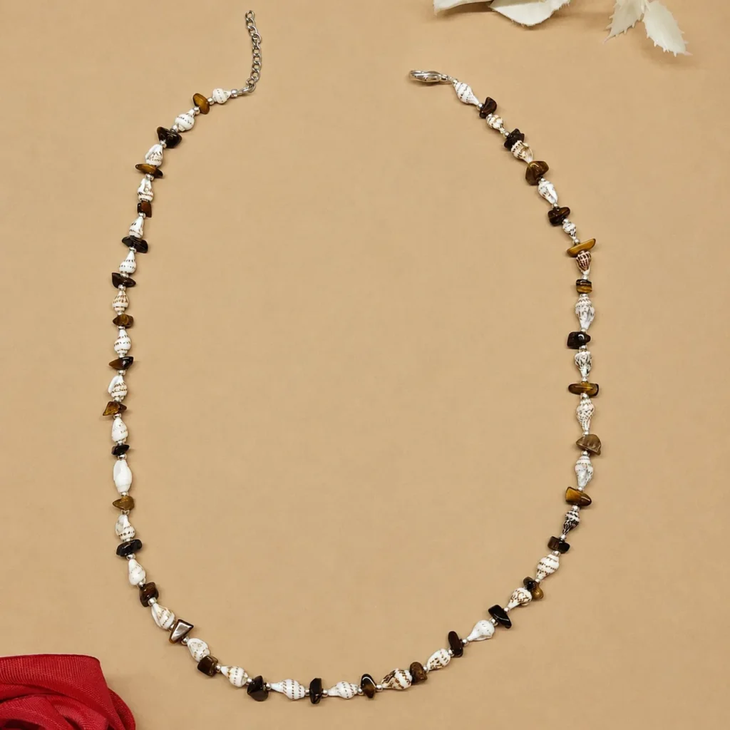 Natural Shell & Beaded Statement Necklace