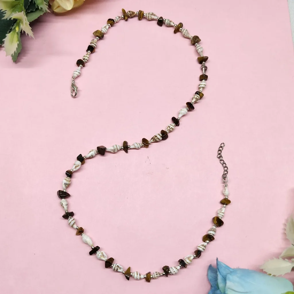 Natural Shell & Beaded Statement Necklace