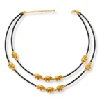 Gold-Tone Elephant Charm Dual Layer Necklace