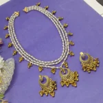 Layered Glass Bead Necklace & Earrings Set