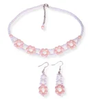 Blush Beads Dual-Tone Floral Jewelry Set