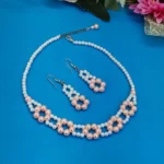 Blush Beads Dual-Tone Floral Jewelry Set