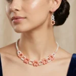 Blush Beads Dual-Tone Floral Jewelry Set