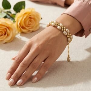 Adjustable Double Layer Beaded Bracelet