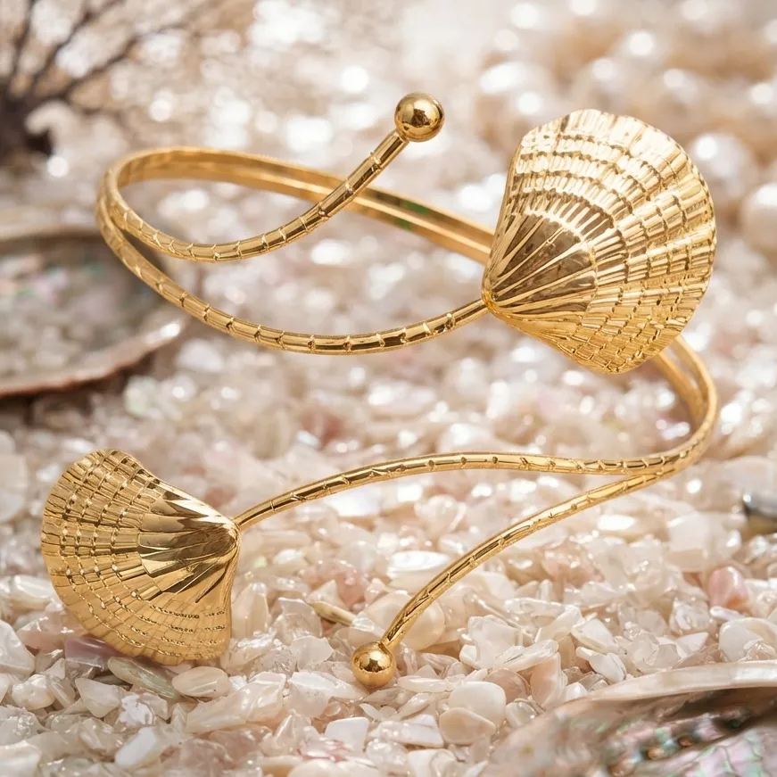Rose Gold Open Cuff Upper Arm Bracelet