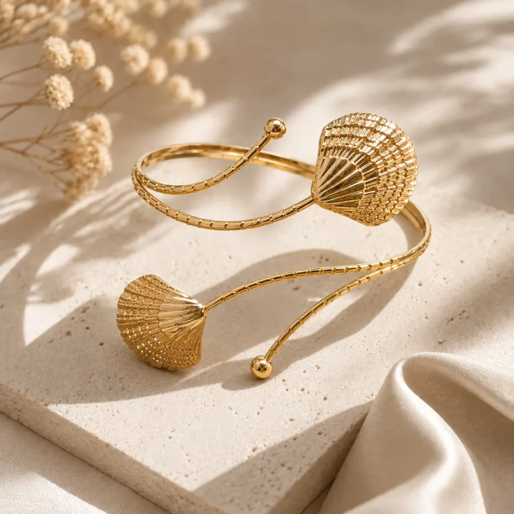 Rose Gold Open Cuff Upper Arm Bracelet