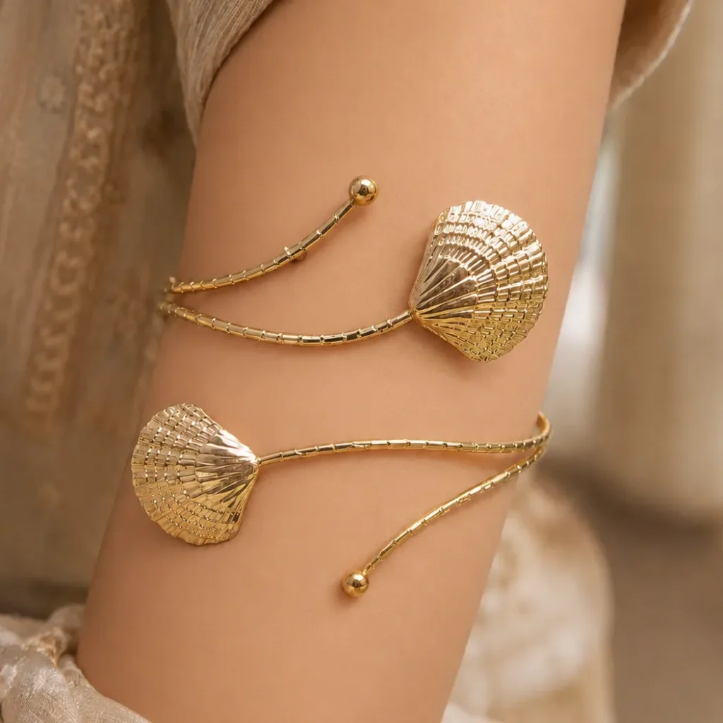 Rose Gold Open Cuff Upper Arm Bracelet
