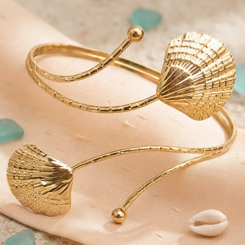 Rose Gold Open Cuff Upper Arm Bracelet
