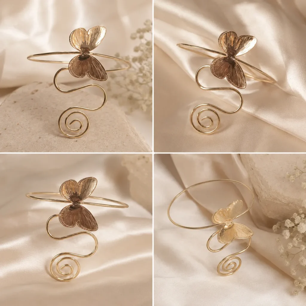 Rose Gold Butterfly Spiral Bicep Cuff
