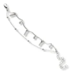 Minimalist Silver-Tone Wave Design Anklet