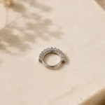 Cubic Zirconia Half-Eternity Hinged Nose Ring