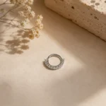 Cubic Zirconia Half-Eternity Hinged Nose Ring