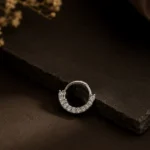 Cubic Zirconia Half-Eternity Hinged Nose Ring