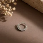 Cubic Zirconia Half-Eternity Hinged Nose Ring