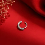 Cubic Zirconia Half-Eternity Hinged Nose Ring