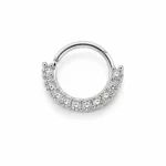 Cubic Zirconia Half-Eternity Hinged Nose Ring