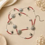 Handmade Red & White Beaded Charm Waist Chain