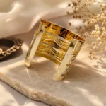 Gold-Tone Textured Wide Cuff Bracelet