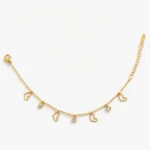 Gold-Tone Heart Charm Bracelet