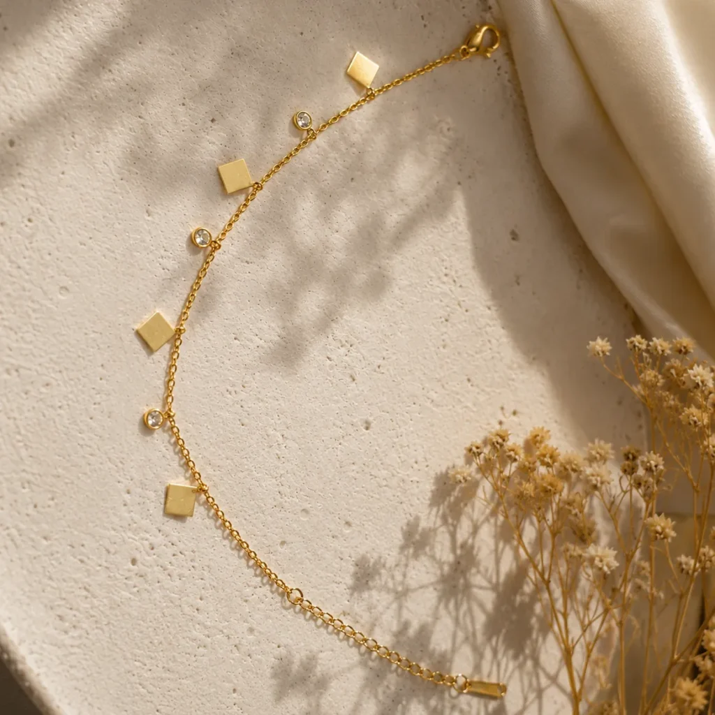 Gold-Tone Geometric Link Bracelet