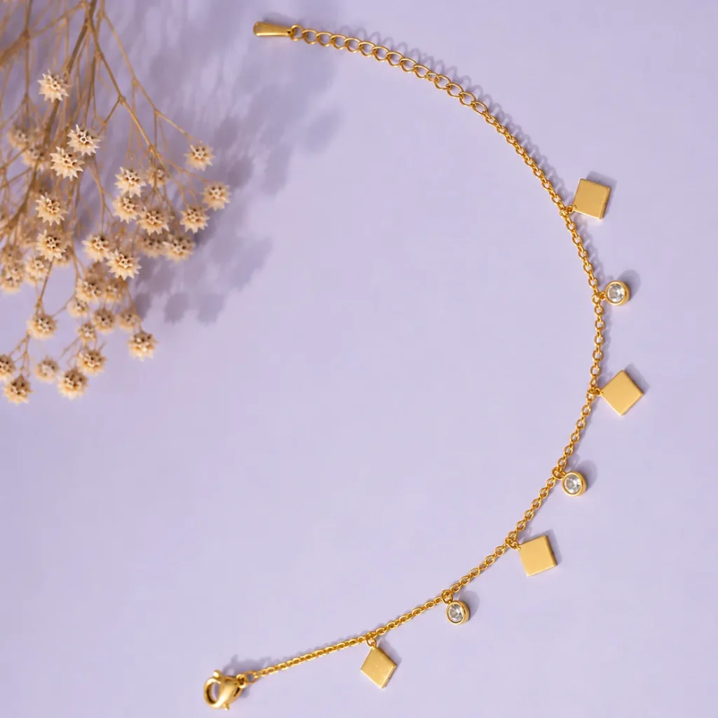 Gold-Tone Geometric Link Bracelet