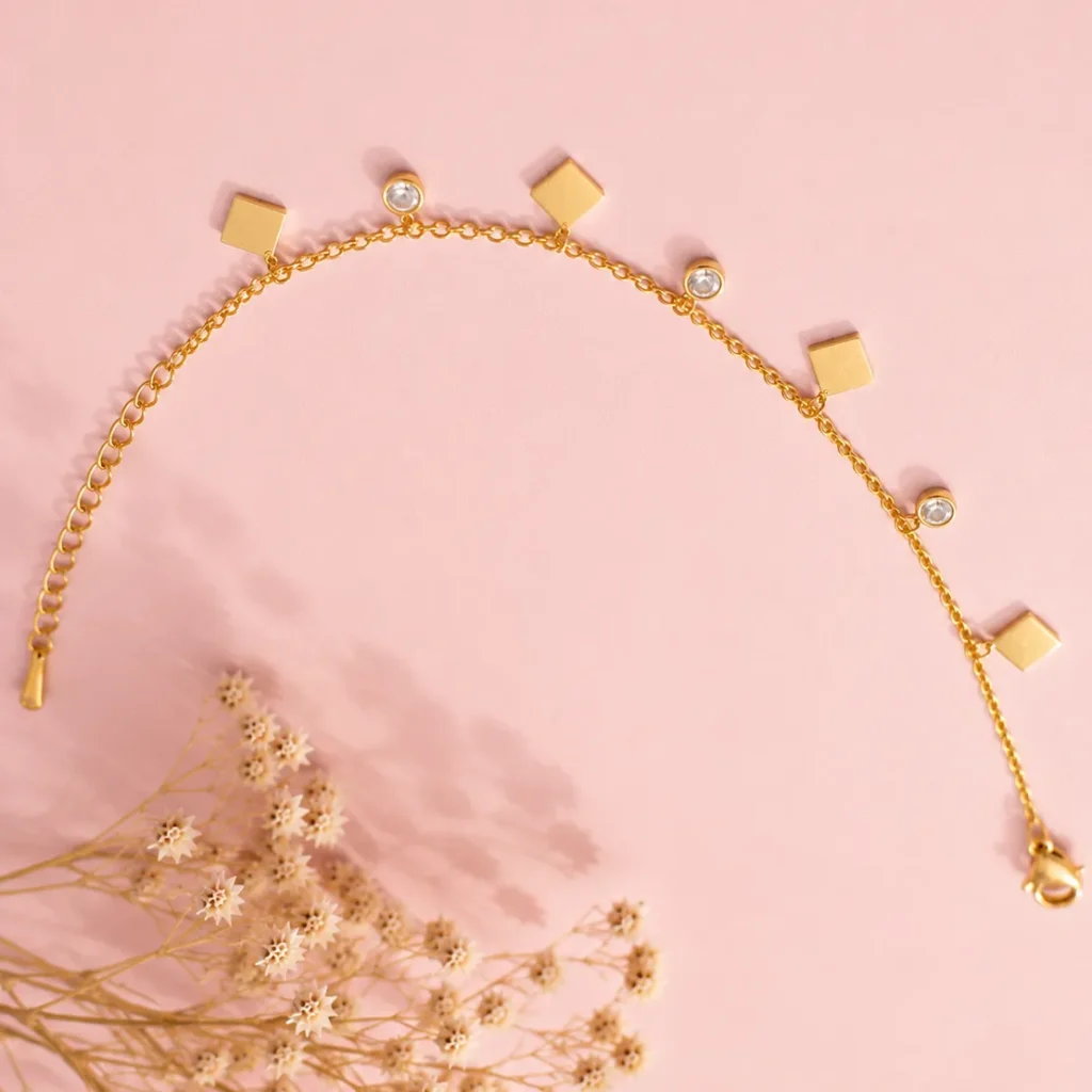 Gold-Tone Geometric Link Bracelet