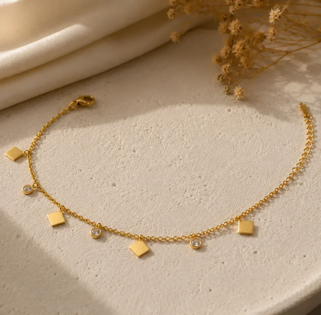Gold-Tone Geometric Link Bracelet
