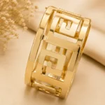 Greek Key Cutout Wide Cuff Bracelet