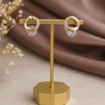 Gold-Tone Circular Cubic Zirconia Stud Earrings