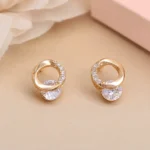Gold-Tone Circular Cubic Zirconia Stud Earrings